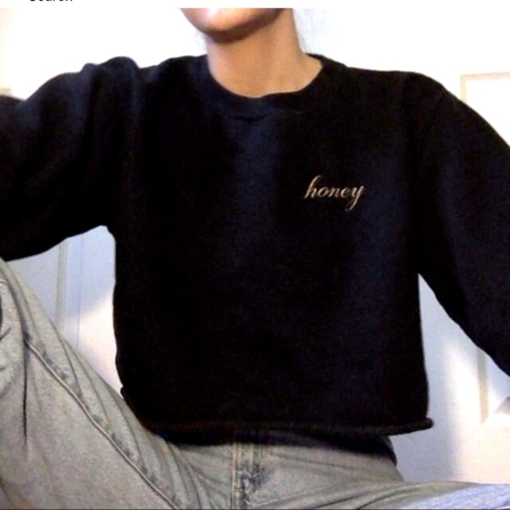Brandy Melville Black 'Honey' Sweatshirt